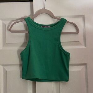 Signature8 Emerald Green Ribbed Crop Tank